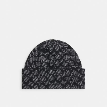 Coach Outlet Signature Beanie - Preorder — Black