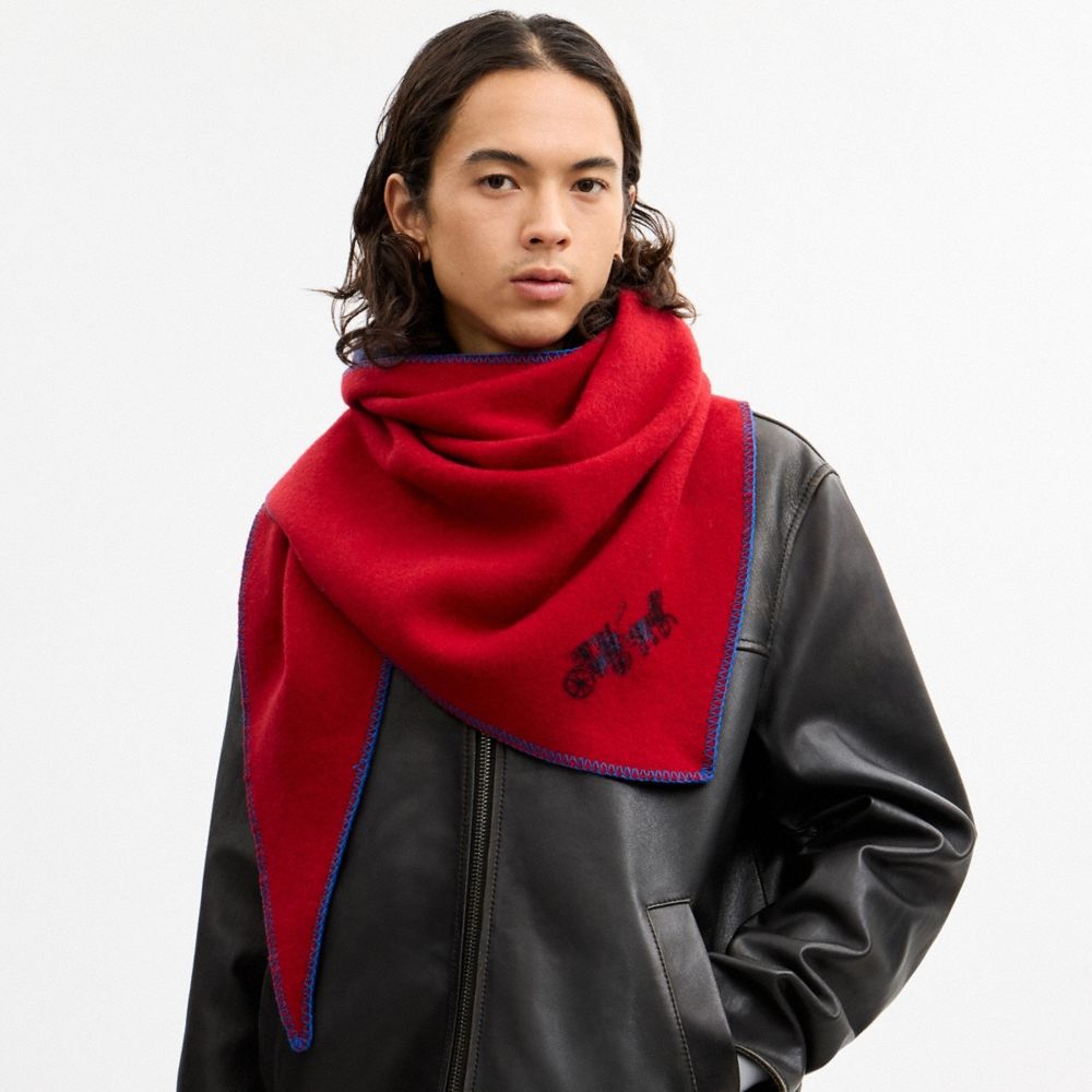 Coach Outlet Reversible Plaid Triangle Scarf - Preorder