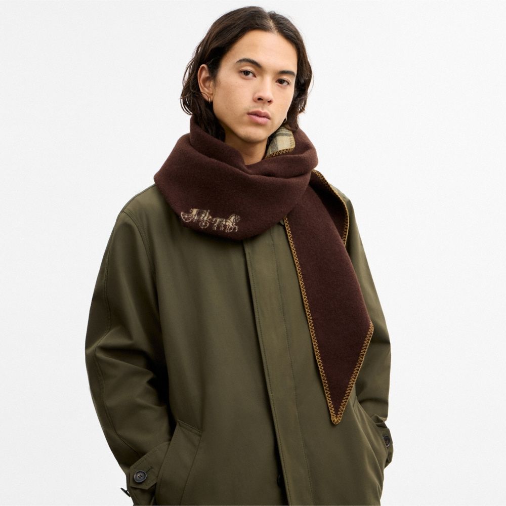 Coach Outlet Reversible Plaid Triangle Scarf - Preorder