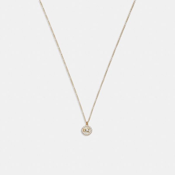 Coach Outlet Signature Crystal Pearl Pendant Necklace - Preorder