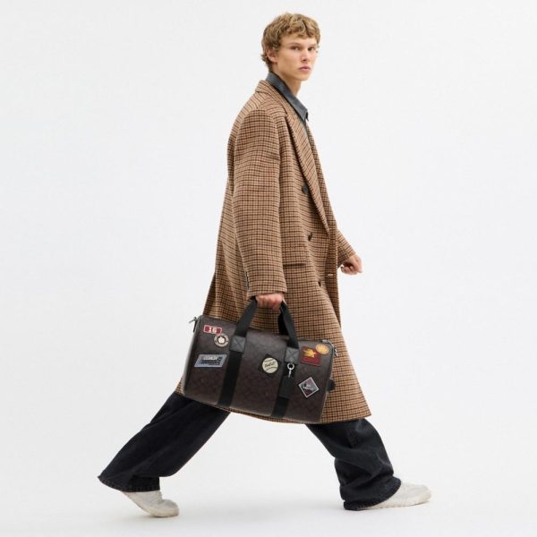 Coach Outlet Explorer Duffle Bag 45 In Signature Canvas With Patches - Preorder