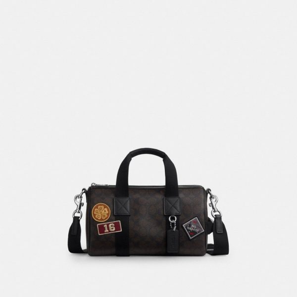 Coach Outlet Explorer Duffle Bag 28 In Signature Canvas With Patches - Preorder