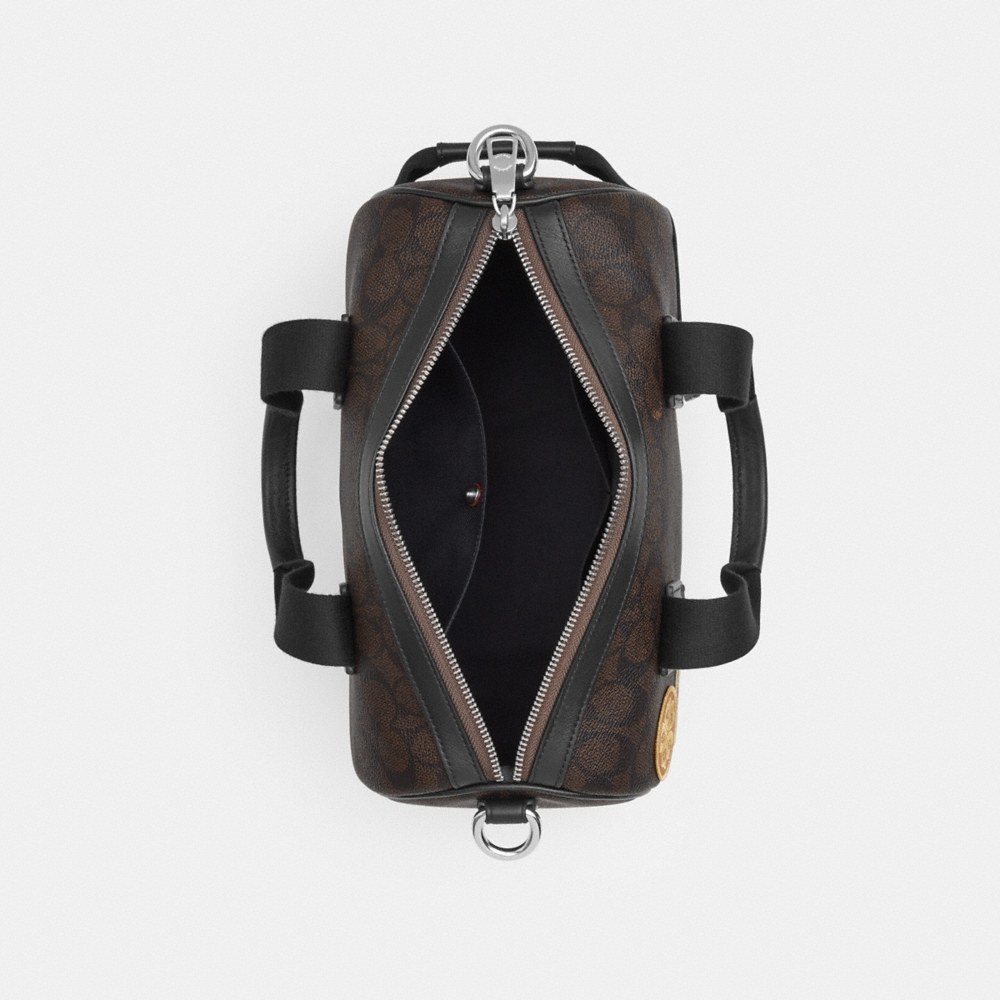 Coach Outlet Explorer Duffle Bag 28 In Signature Canvas With Patches - Preorder