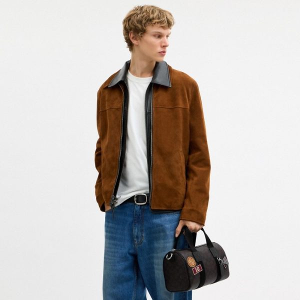 Coach Outlet Explorer Duffle Bag 28 In Signature Canvas With Patches - Preorder