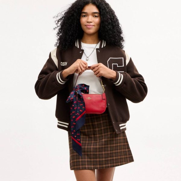 Coach Outlet Cherry Mix Print Silk Skinny Scarf - Preorder
