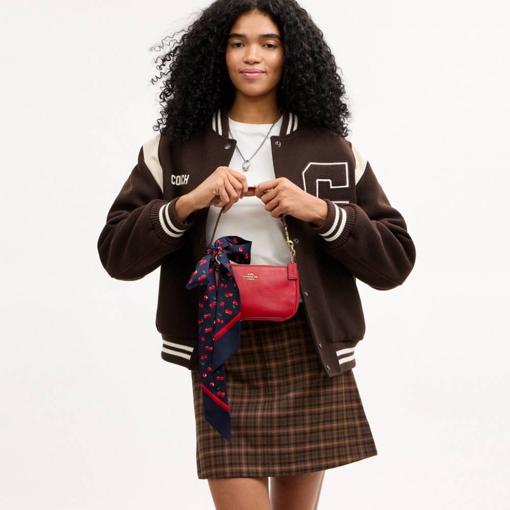 Coach Outlet Cherry Mix Print Silk Skinny Scarf - Preorder