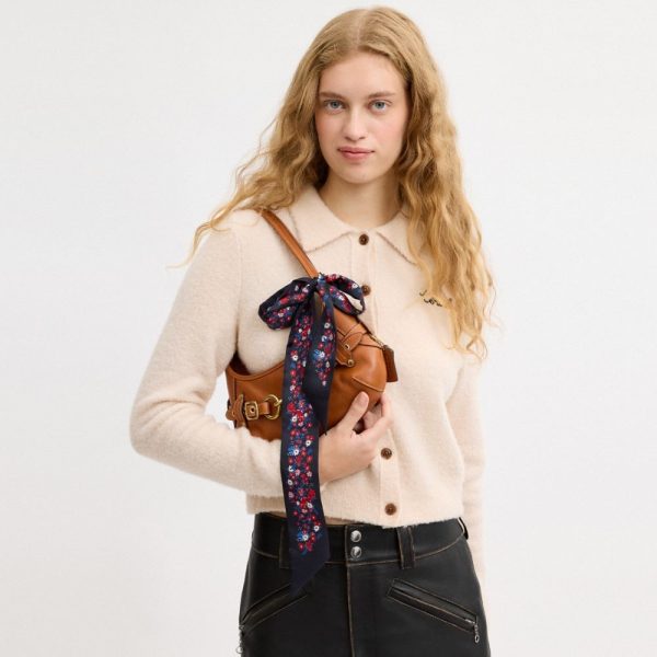 Coach Outlet Signature Posey Cluster Print Silk Skinny Scarf - Preorder