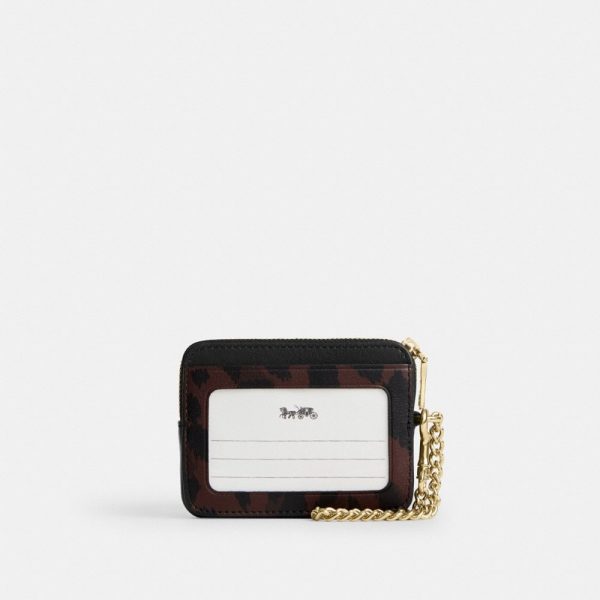 Coach Outlet Zip Card Case With Leopard Print - Preorder