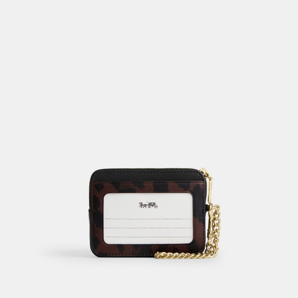 Coach Outlet Zip Card Case With Leopard Print - Preorder