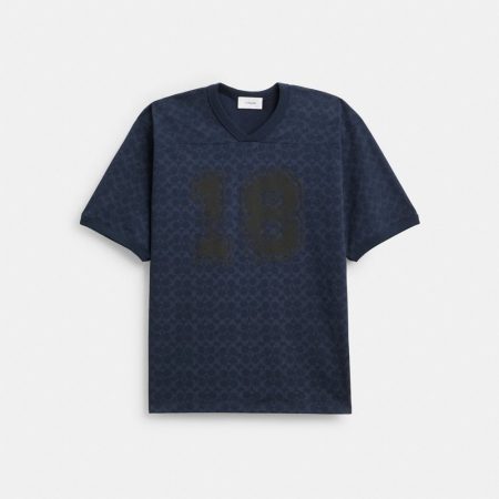 Coach Varsity T-Shirt In Organic Cotton - Preorder — Navy