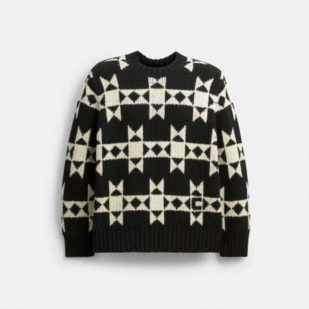 Coach Jacquard Sweater - Preorder — Black/White.