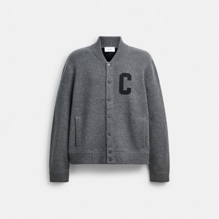 Coach Double Face Bomber Sweater - Preorder — Dark Grey