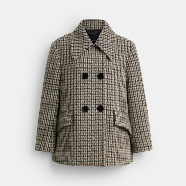 Coach Houndstooth Wool Coat - Preorder