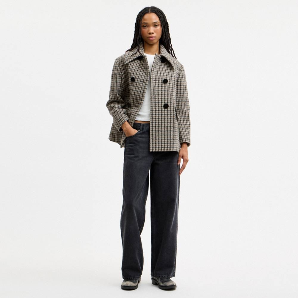 Coach Houndstooth Wool Coat - Preorder