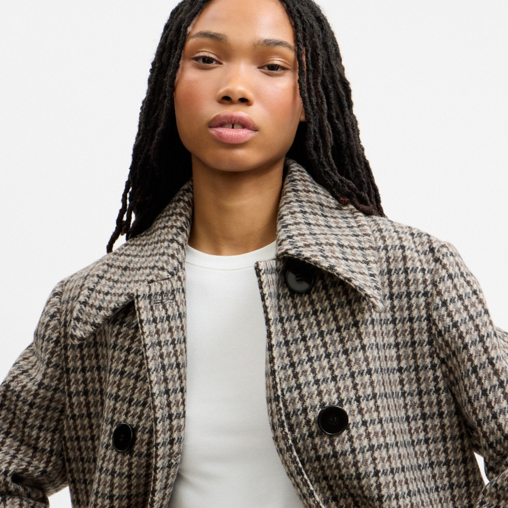 Coach Houndstooth Wool Coat - Preorder