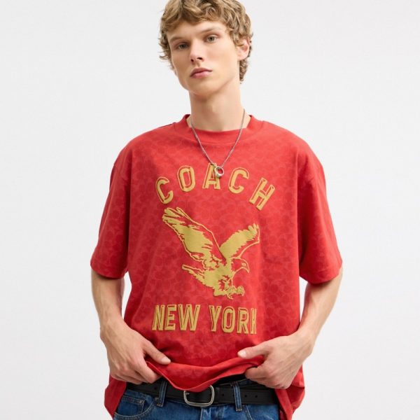 Coach Eagle Short Sleeve Relaxed T-Shirt In Organic Cotton - Preorder