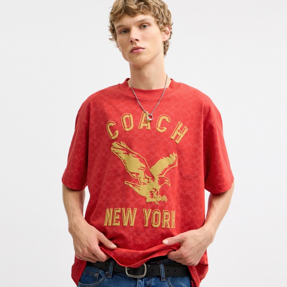 Coach Eagle Short Sleeve Relaxed T-Shirt In Organic Cotton - Preorder