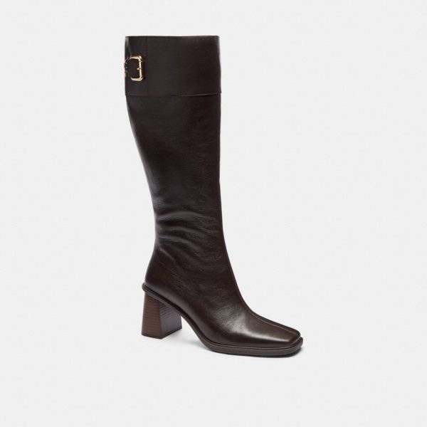 Coach Outlet Extended Calf Heeled Buckle Boot - Preorder