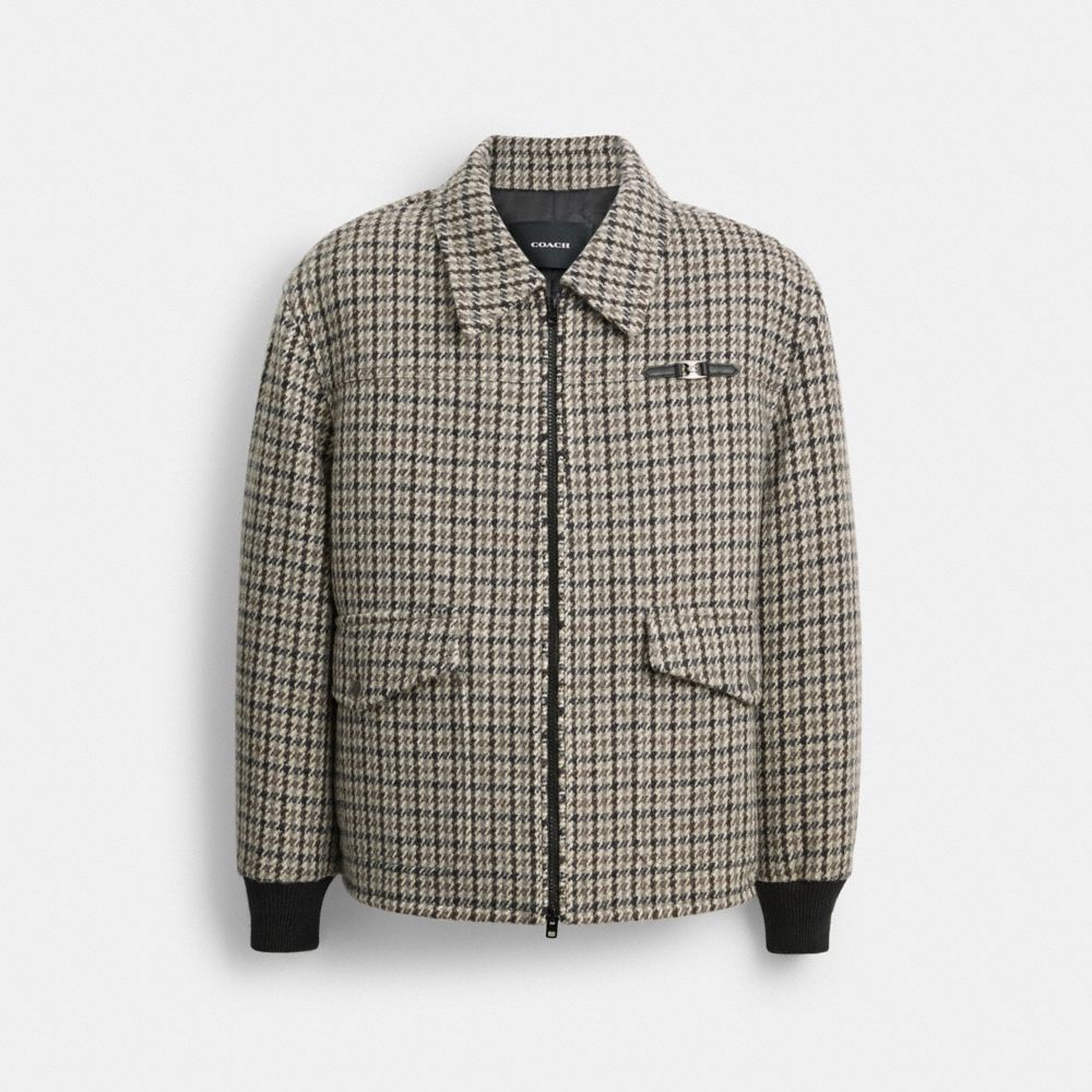 Coach Houndstooth Short Wool Coat - Preorder