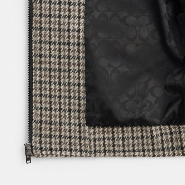 Coach Houndstooth Short Wool Coat - Preorder