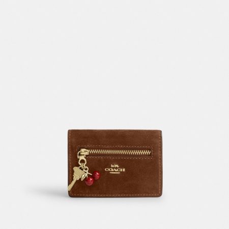 Coach Outlet Card Case With Charms - Preorder — Brass/Warm Brown