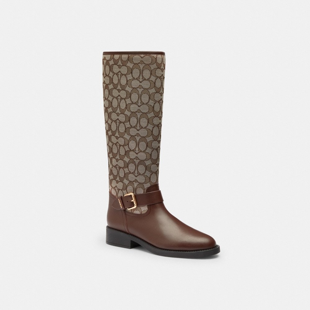 Coach Outlet Extended Calf Riding Boot In Signature Jacquard - Preorder