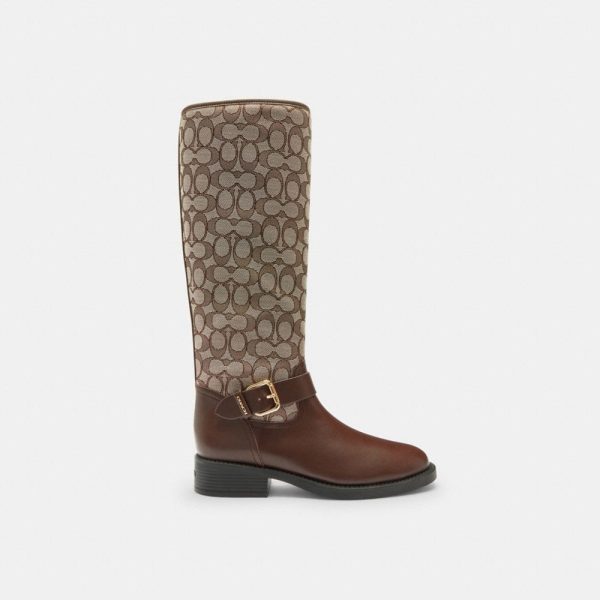 Coach Outlet Extended Calf Riding Boot In Signature Jacquard - Preorder