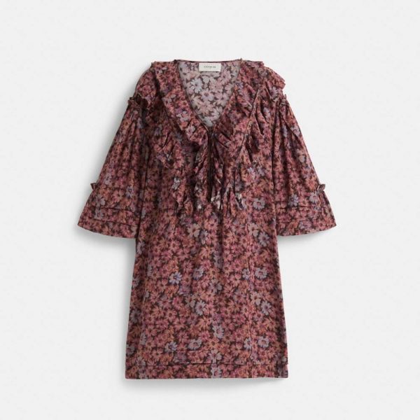 Coach Restored Short Glam Rock Prairie Dress With Ruffles - Preorder