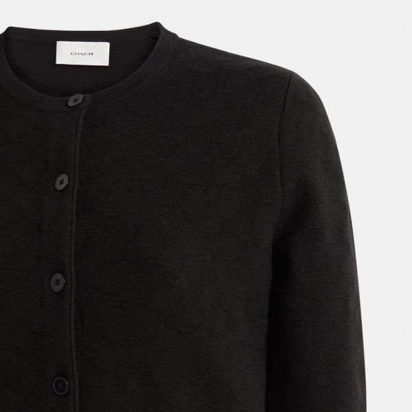 Coach Restored Signature Knit Cropped Cardigan - Preorder