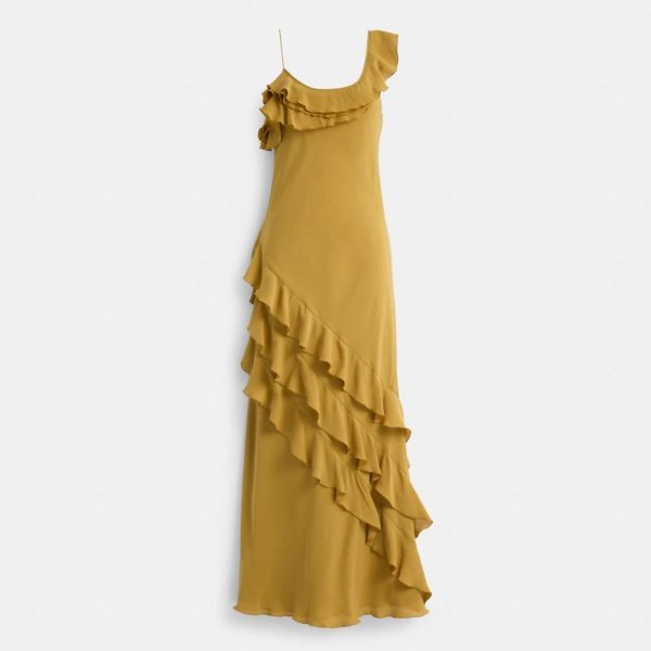 Coach Restored Bias Dress With Ruffle Neckline - Preorder