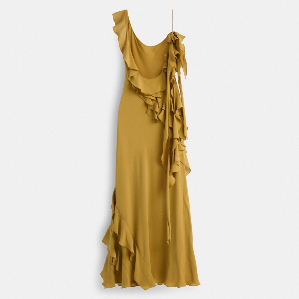 Coach Restored Bias Dress With Ruffle Neckline - Preorder