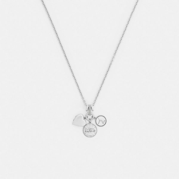 Coach Heart And Coins Cluster Pendant Necklace - Preorder
