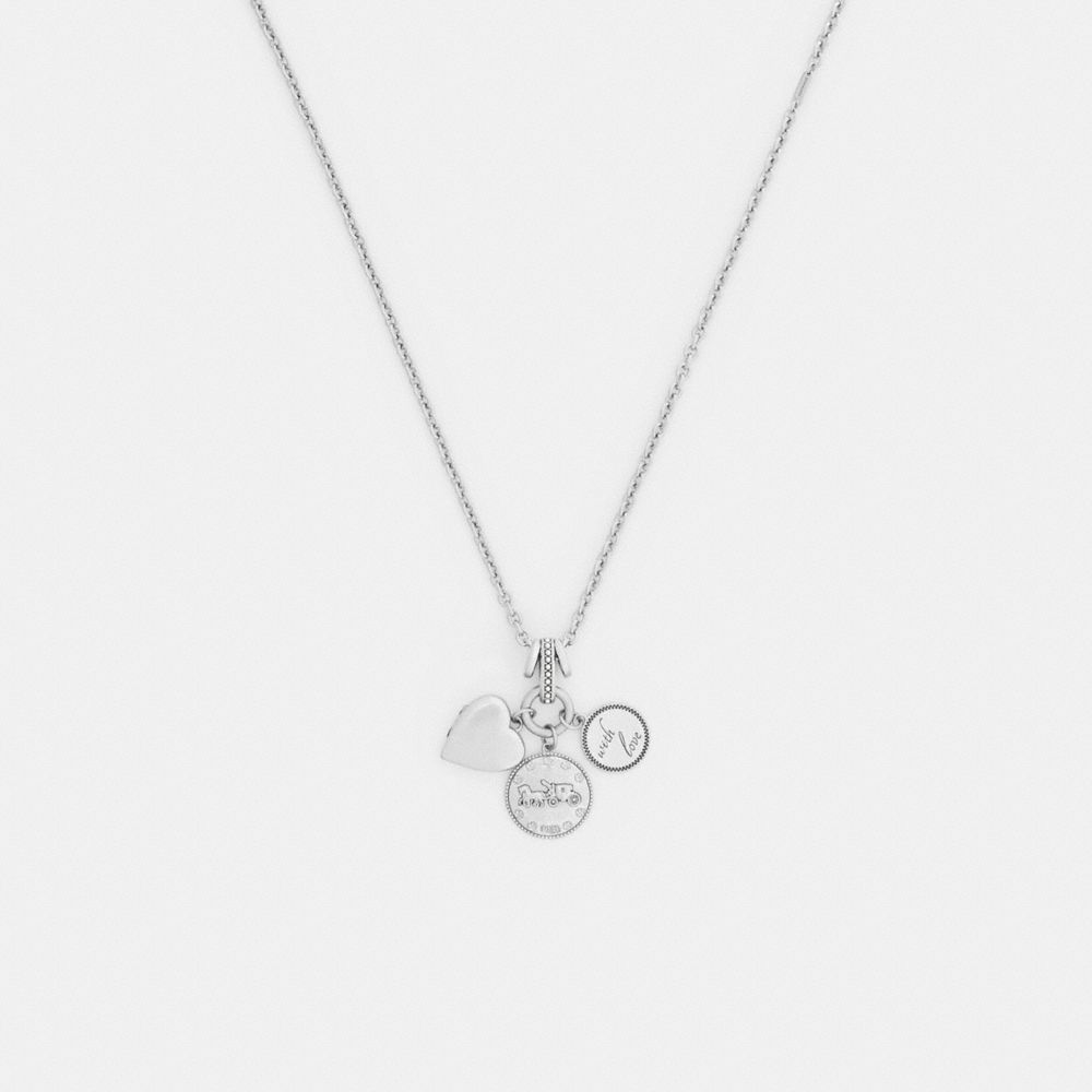 Coach Heart And Coins Cluster Pendant Necklace - Preorder