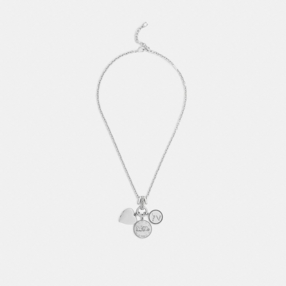 Coach Heart And Coins Cluster Pendant Necklace - Preorder