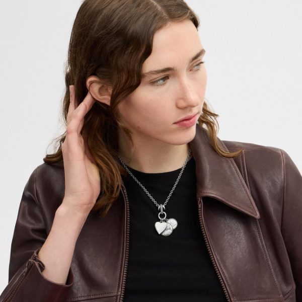 Coach Heart And Coins Cluster Pendant Necklace - Preorder