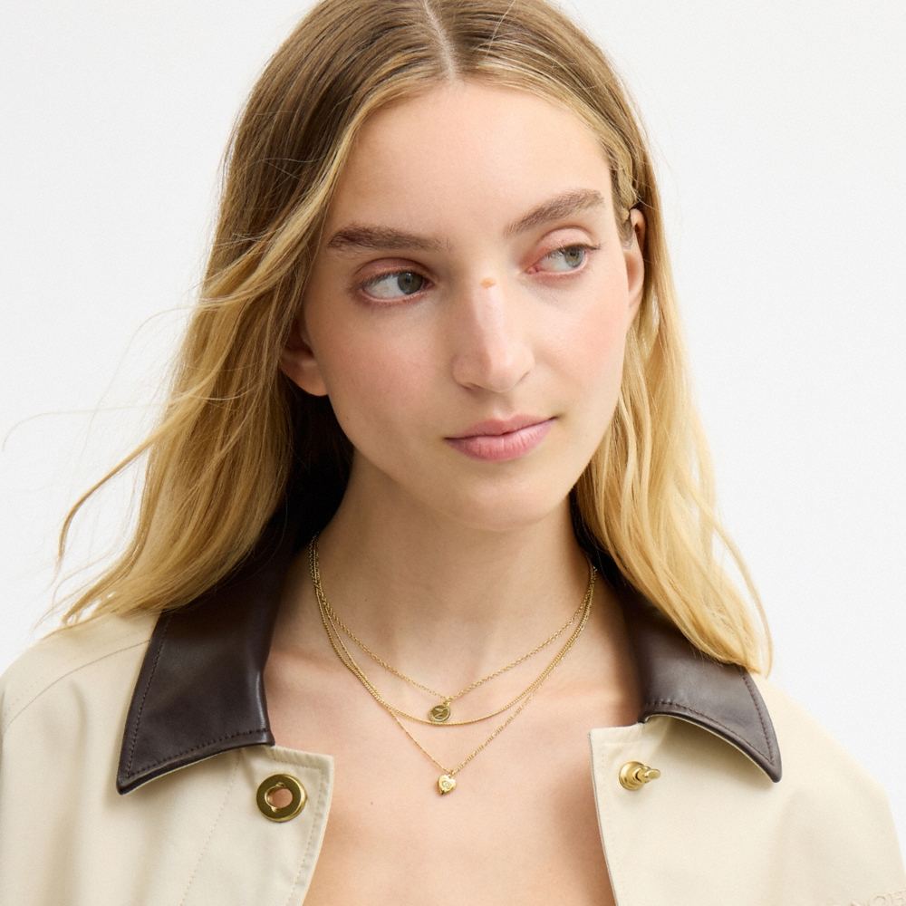 Coach Heart And Coin Layered Necklace - Preorder
