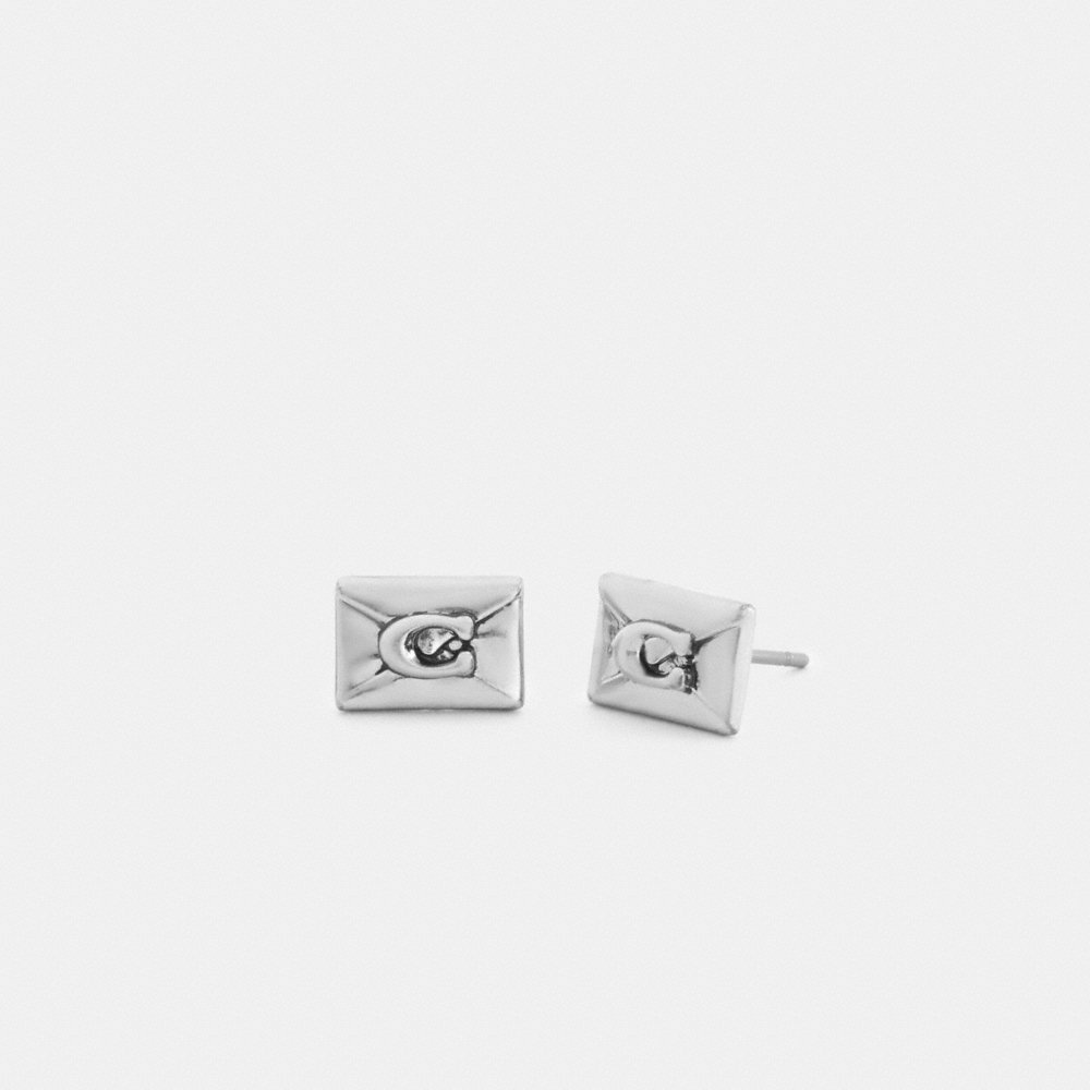 Coach Signature Envelope Stud Earrings - Preorder