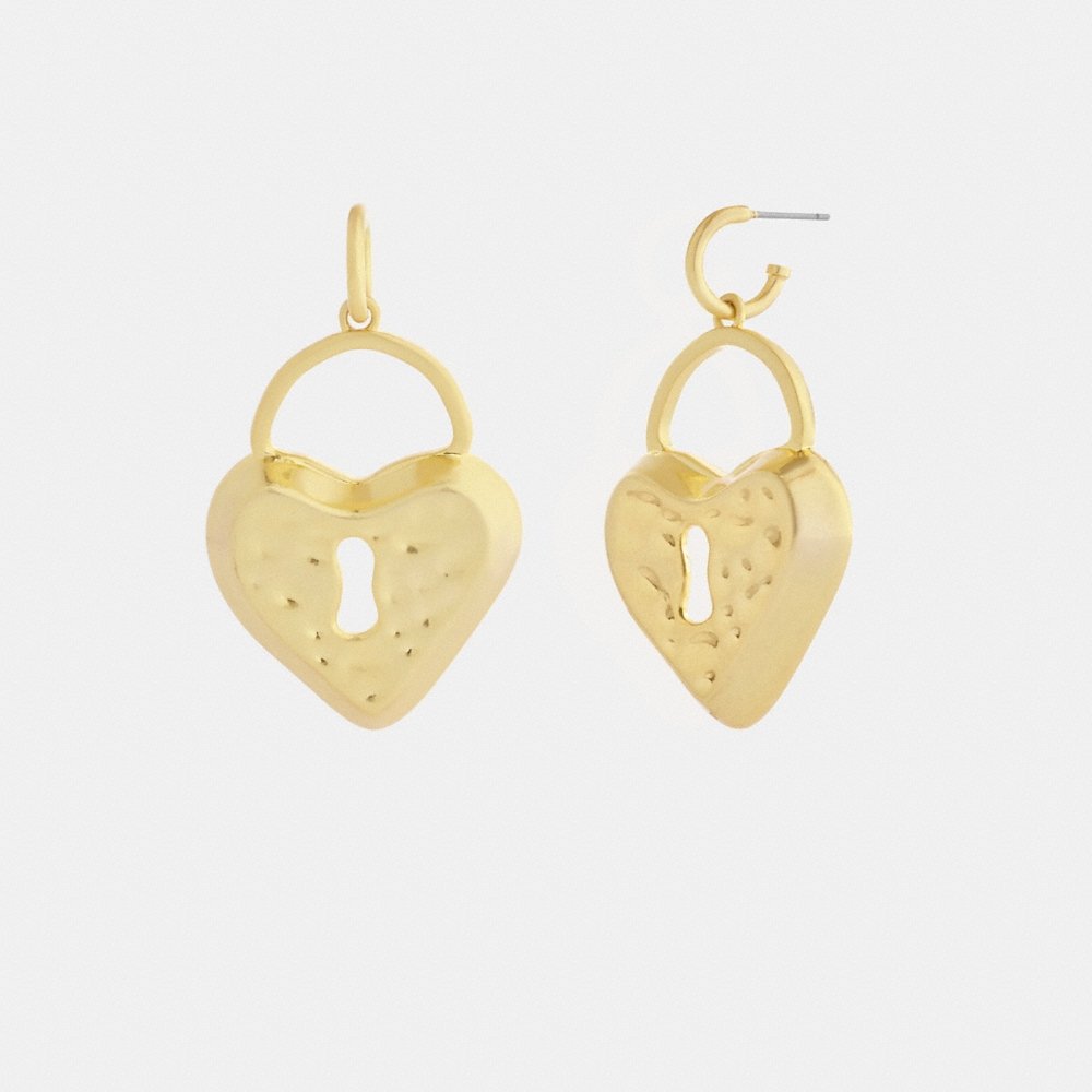 Coach Heart Padlock Earrings - Preorder