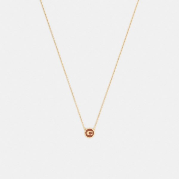 Coach Outlet Signature Enamel Coin Pendant Necklace - Preorder