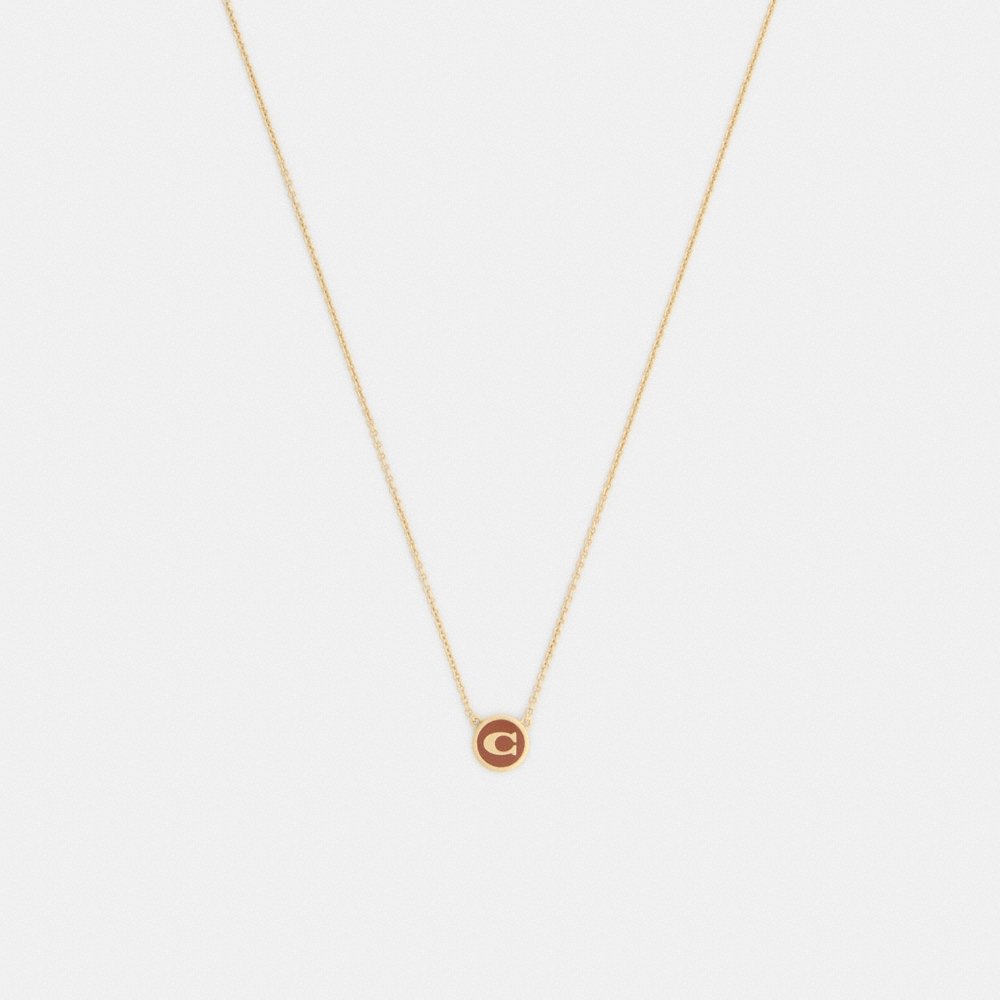 Coach Outlet Signature Enamel Coin Pendant Necklace - Preorder