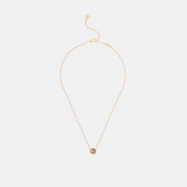 Coach Outlet Signature Enamel Coin Pendant Necklace - Preorder