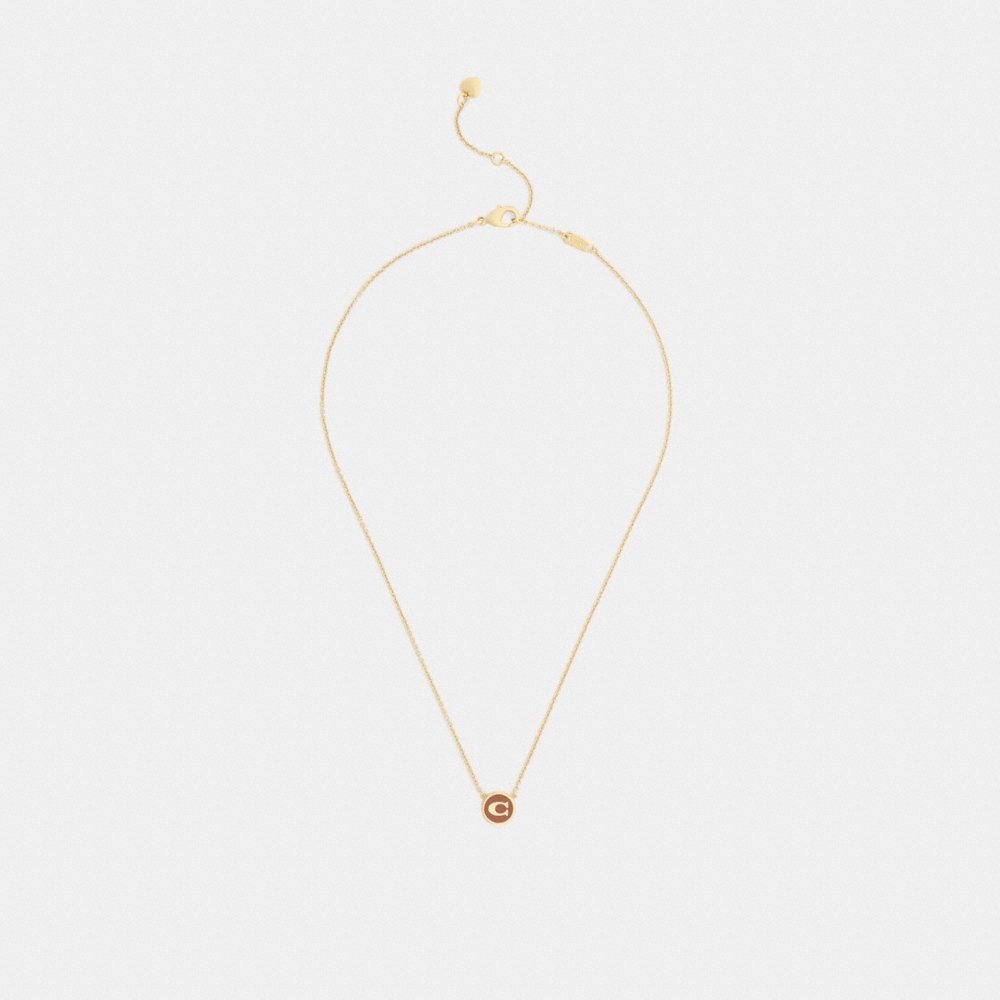 Coach Outlet Signature Enamel Coin Pendant Necklace - Preorder
