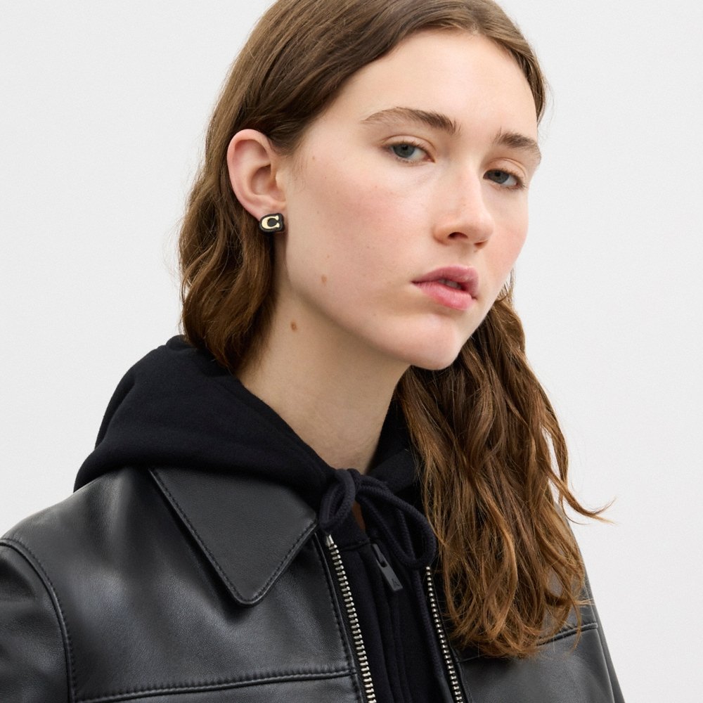 Coach Outlet Signature Resin Stud Earrings - Preorder