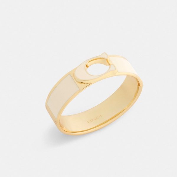 Coach Signature Enamel Statement Hinged Bangle - Preorder