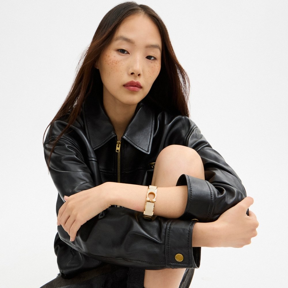 Coach Signature Enamel Statement Hinged Bangle - Preorder