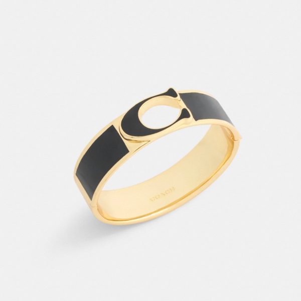 Coach Signature Enamel Statement Hinged Bangle - Preorder