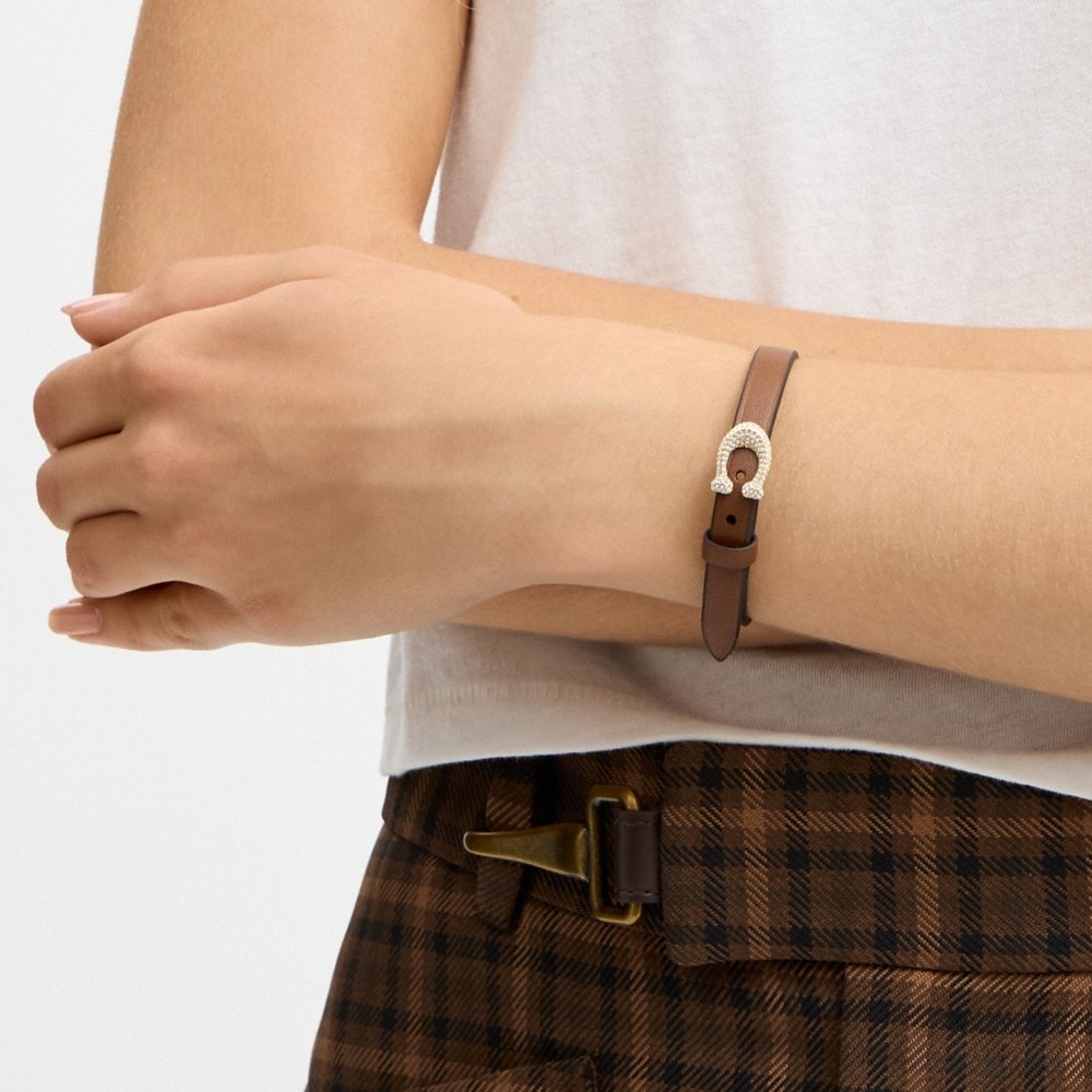Coach Signature Pavé Leather Bracelet - Preorder