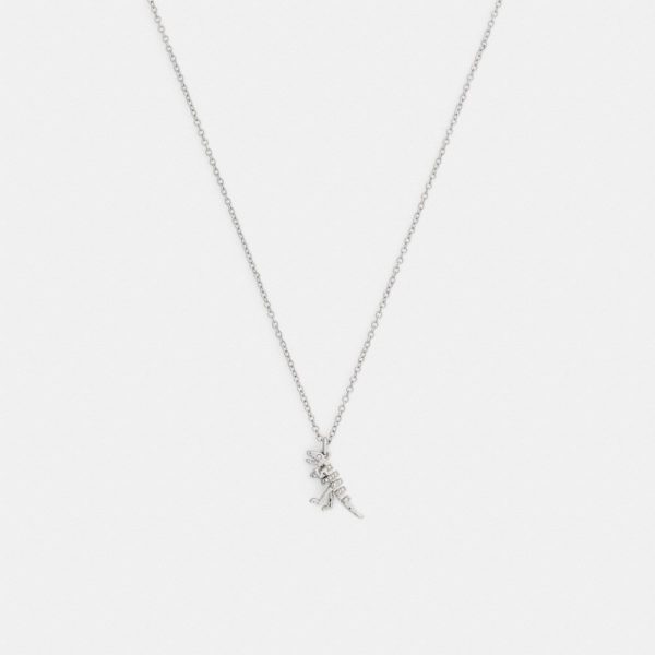 Coach Pavé Skeletal Rexy Pendant Necklace - Preorder