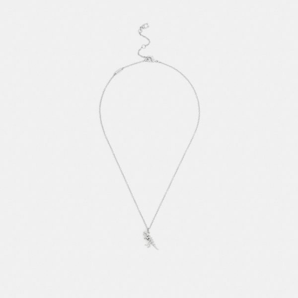 Coach Pavé Skeletal Rexy Pendant Necklace - Preorder