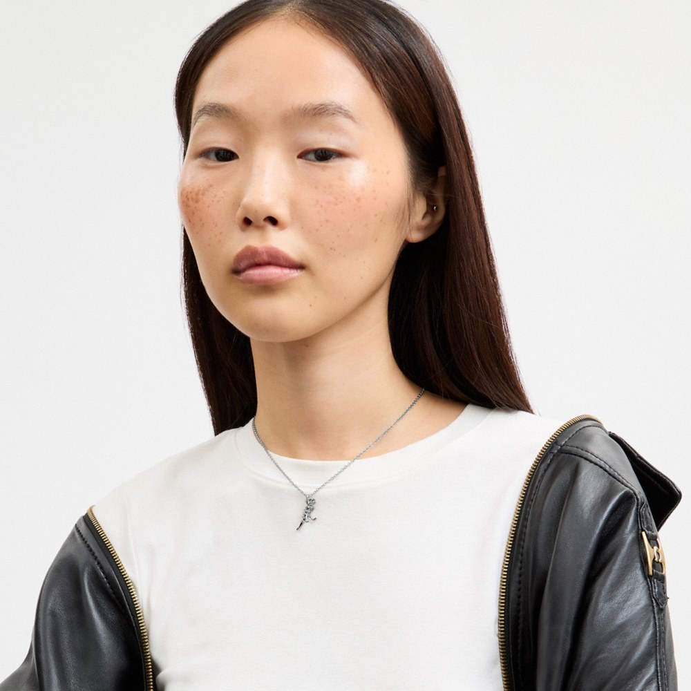 Coach Pavé Skeletal Rexy Pendant Necklace - Preorder